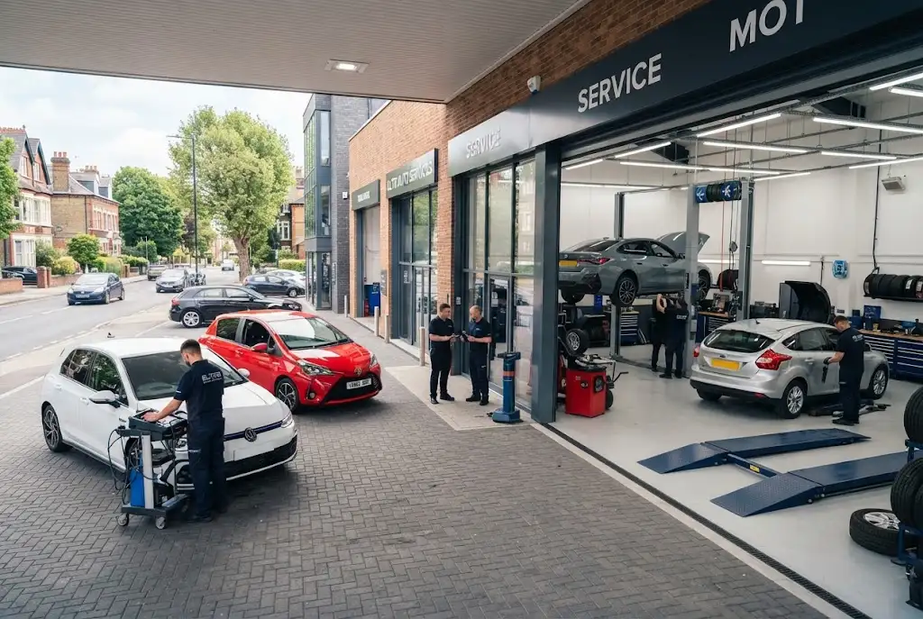 Garage chains providing automotive servicing and repairs in the UK